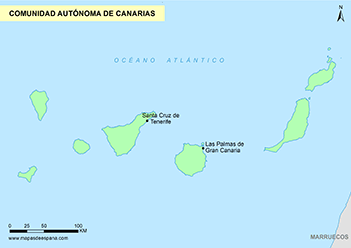 Mapa comunidad autónoma de las Islas Canarias