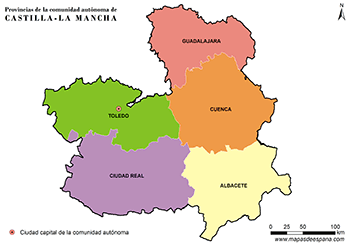 Mapa de provincias de Castilla-La Mancha