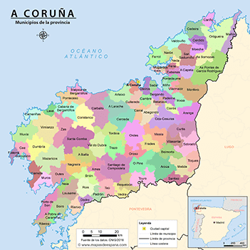 Mapa provincia de A Coruña