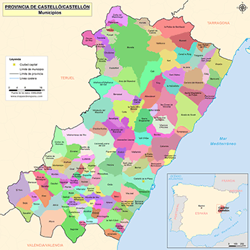 Mapa provincia de Castellón