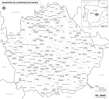 Mapa provincia de Cuenca blanco