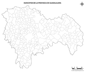 Mapa provincia de Guadalajara mudo