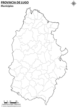 Mapa provincia de Lugo mudo