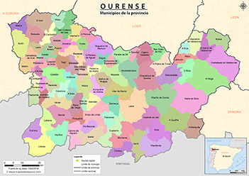 Mapa provincia de Ourense
