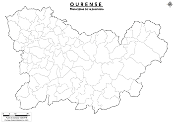 Mapa provincia de Ourense mudo