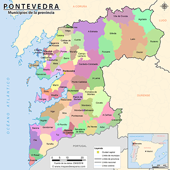 Mapa provincia de Pontevedra