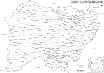 Mapa provincia de Salamanca blanco