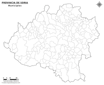 Mapa provincia de Soria mudo