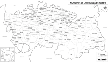Mapa provincia de Toledo blanco