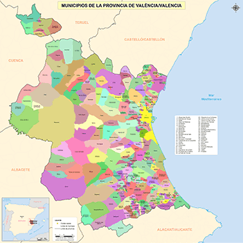 Mapa provincia de Valencia