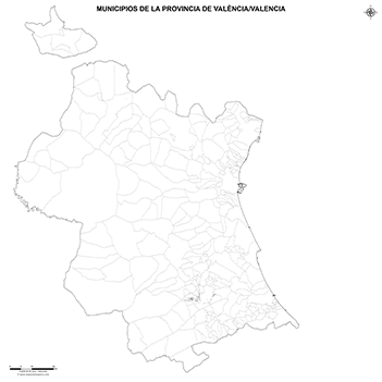 Mapa provincia de Valencia mudo