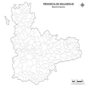 Mapa provincia de Valladolid mudo